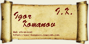 Igor Komanov vizit kartica